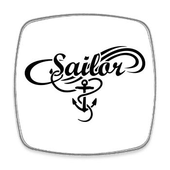 Sailor Anker Waves Segler Segel Segeln - Viereckiger Kühlschrankmagnet - Weiß - Vorne