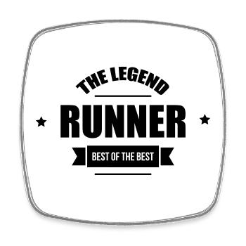 Laufen / Running / Jogging / Joggen / Marathon - Viereckiger Kühlschrankmagnet - Weiß - Vorne
