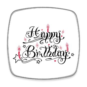 Joyeux anniversaire avec des bougies - Magnet carré - blanc - Devant