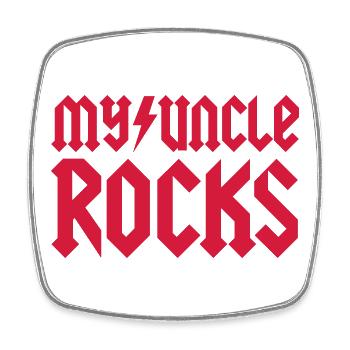My uncle rocks - Square fridge magnet - white - Front