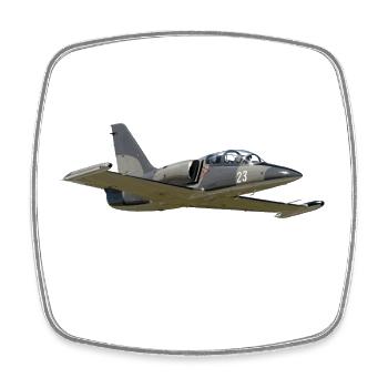 L-39 - Viereckiger Kühlschrankmagnet - Weiß - Vorne