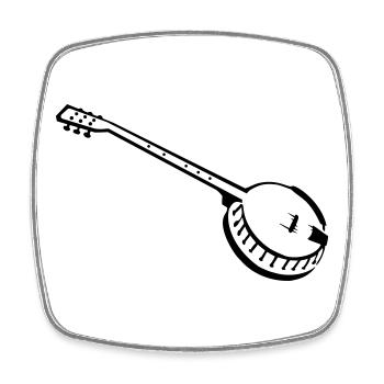 banjo - Magnet carré - blanc - Devant