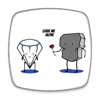 leave me alone - Square fridge magnet - white - Front