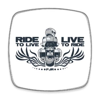 0852 fjr live2ride ride2live top duo - Square fridge magnet - white - Front