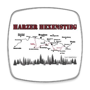 Harzer Hexenstieg - Viereckiger Kühlschrankmagnet - Weiß - Vorne