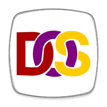 Retro MS DOS Logo - Viereckiger Kühlschrankmagnet - Weiß - Vorne