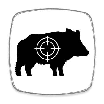 Wildschwein mit Fadenkreuz - Viereckiger Kühlschrankmagnet - Weiß - Vorne