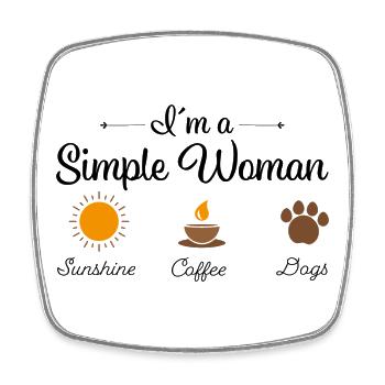 Dog woman - Square fridge magnet - white - Front