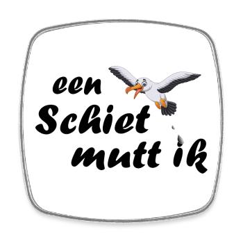 een Schiet mutt ik - plattdeutsch Spruch - Viereckiger Kühlschrankmagnet - Weiß - Vorne