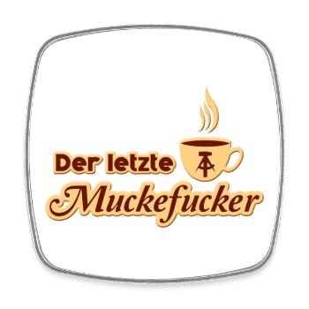 DDR Muckefuck Kaffee 3D Design mit lustigem Spruch - Viereckiger Kühlschrankmagnet - Weiß - Vorne