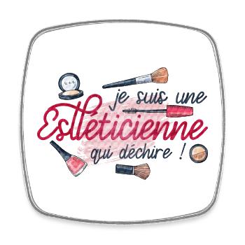 Estheticienne - Magnet carré - blanc - Devant