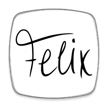 Felix - Viereckiger Kühlschrankmagnet - Weiß - Vorne