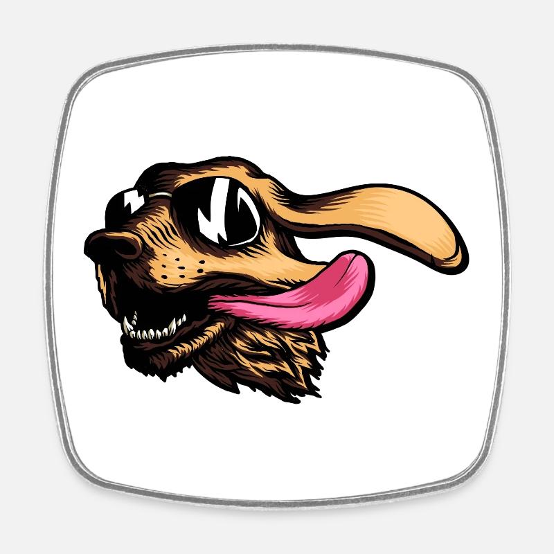 Hund Hunde - Viereckiger Kühlschrankmagnet - Weiß