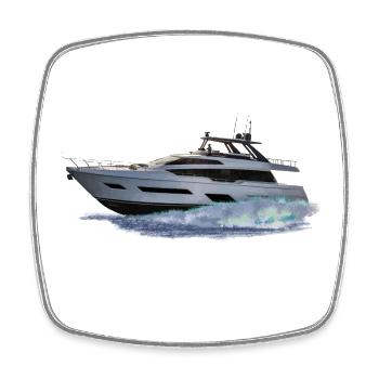Motorboot - Viereckiger Kühlschrankmagnet - Weiß - Vorne