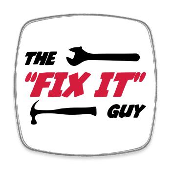 The "Fix it" Guy 🔨 - Square fridge magnet - white - Front