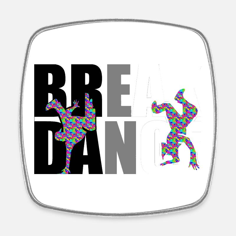 Colorful Breakdance Silhouettes on Contrast - Square fridge magnet - white