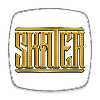 SK8R | Skate | Skateboard | Skater - Viereckiger Kühlschrankmagnet - Weiß - Vorne