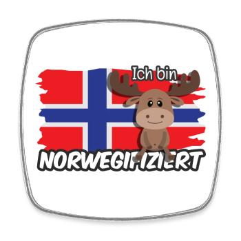 Ich bin Norwegifiziert Spruch Flagge Elch - Viereckiger Kühlschrankmagnet - Weiß - Vorne