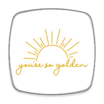 H Styles Golden Lyrics You're So Golden Sunshine - Viereckiger Kühlschrankmagnet - Weiß - Vorne