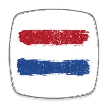 Drapeau néerlandais coups de pinceau - Magnet carré - blanc - Devant