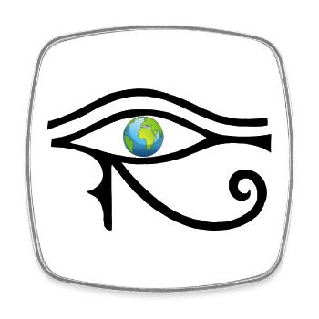 Look at the world (black) - Square fridge magnet - white - Front