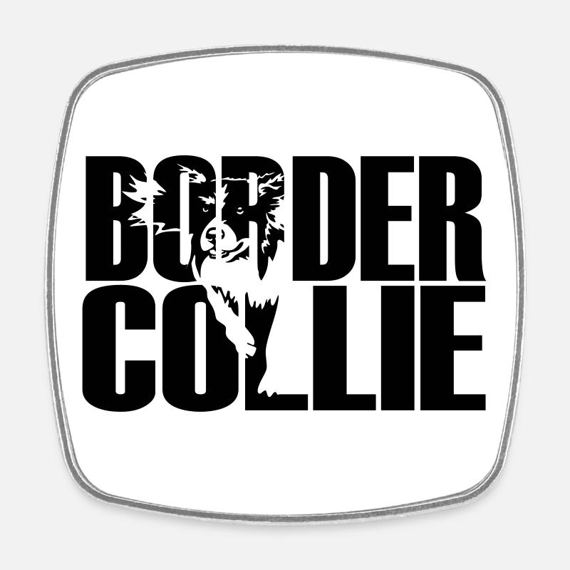 Border Collie - Viereckiger Kühlschrankmagnet - Weiß