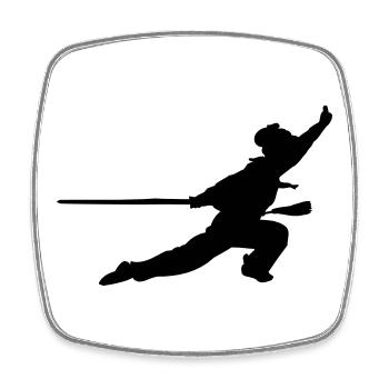 Taichi Qiong Kung Fu - Viereckiger Kühlschrankmagnet - Weiß - Vorne