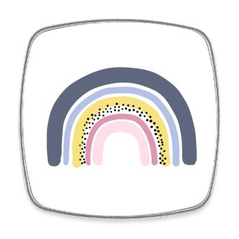 Regenbogen pastell - Viereckiger Kühlschrankmagnet - Weiß - Vorne