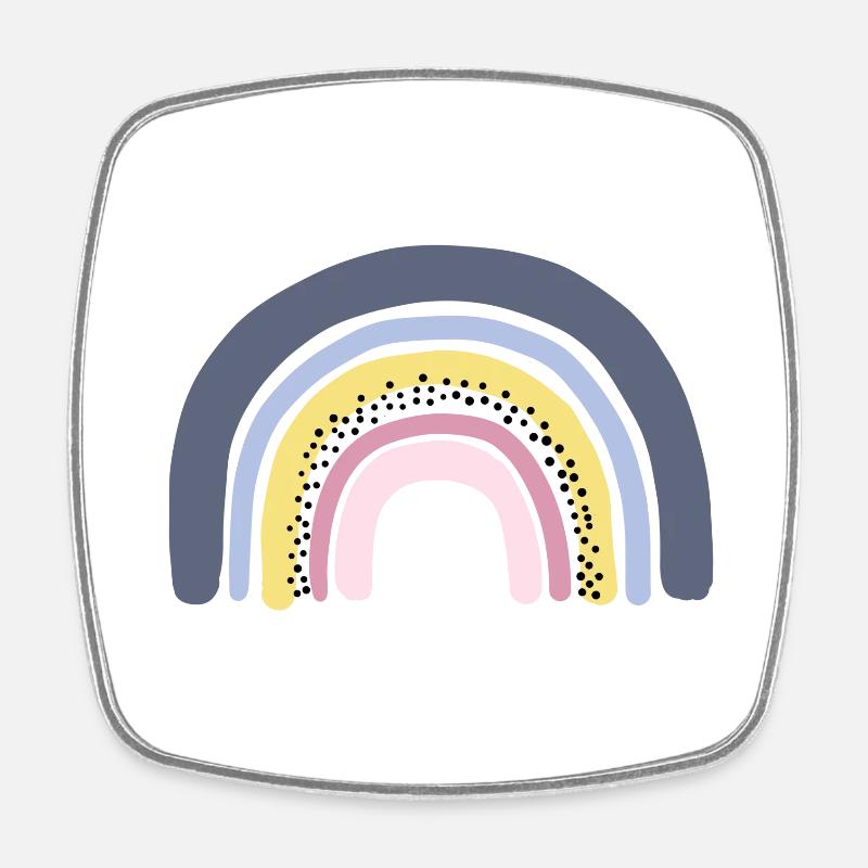 Pastel arc-en-ciel - Magnet carré - blanc