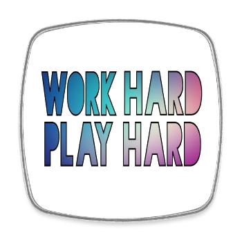 Work hard, play hard, work hard play hard * - Square fridge magnet - white - Front