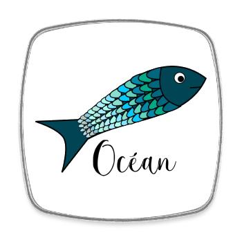 OCEAN. SEA. ECOLOGY. SARDINE. FISH. - Square fridge magnet - white - Front