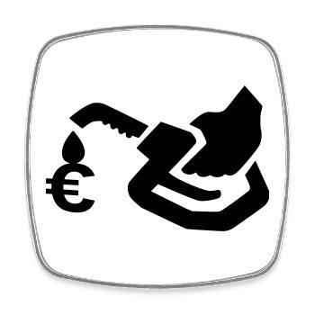 gas pump - Square fridge magnet - white - Front