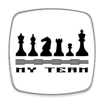 Schach - Viereckiger Kühlschrankmagnet - Weiß - Vorne