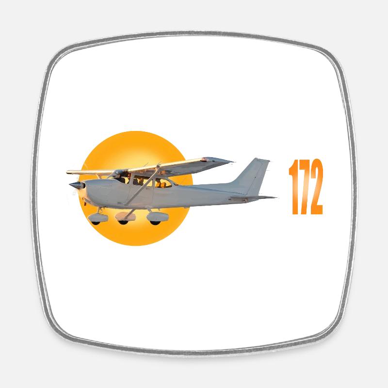 Cessna - Viereckiger Kühlschrankmagnet - Weiß
