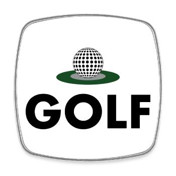 Golfeurs - Magnet carré - blanc - Devant