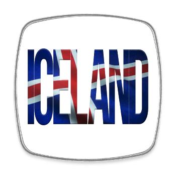 Design islandais avec motif de drapeau - Magnet carré - blanc - Devant