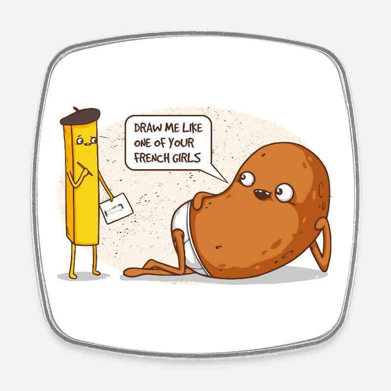 Potato - Square fridge magnet - white