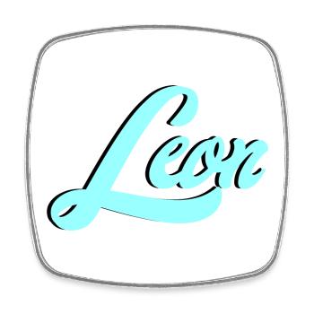Leon Name Leuchtendes Leo Motiv für Tierliebhaber - Viereckiger Kühlschrankmagnet - Weiß - Vorne
