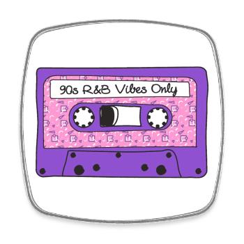 90er Jahre R&B Vibes nur Band Kassette Memphis Grafik - Viereckiger Kühlschrankmagnet - Weiß - Vorne