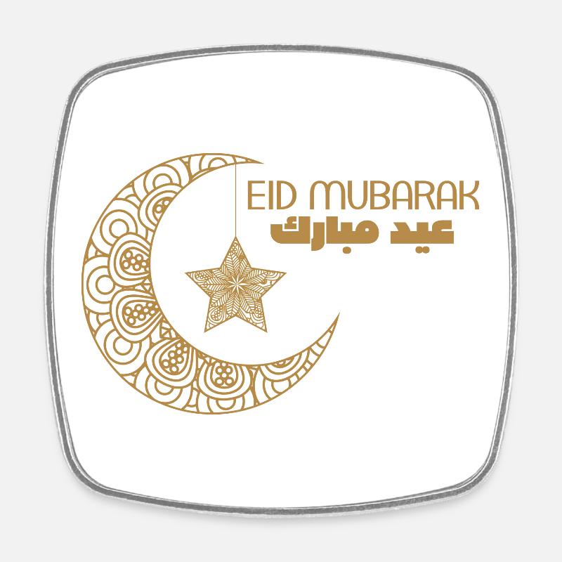 Eid mobarak - Viereckiger Kühlschrankmagnet - Weiß