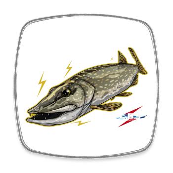 Brochet Sauvage - Magnet carré - blanc - Devant