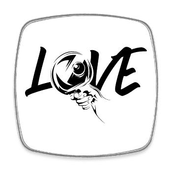 Amour Tennis de Table Amour Tennis de Table Symbole Vecteur - Magnet carré - blanc - Devant