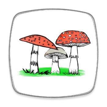 Pilztrio Waldillustration  Pilze - Viereckiger Kühlschrankmagnet - Weiß - Vorne