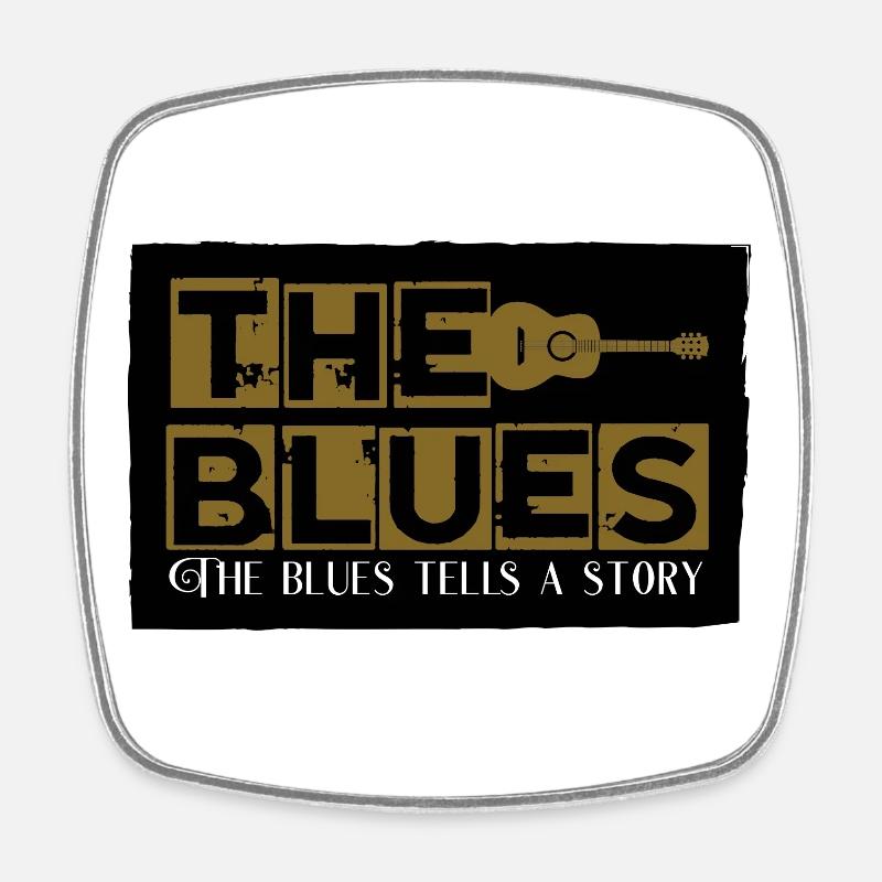the blues - Square fridge magnet - white