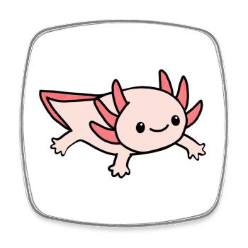 Axolotl pnk rose - Viereckiger Kühlschrankmagnet - Weiß - Vorne