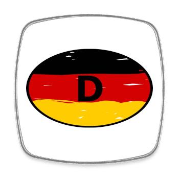 Deutschland Aufkleber - Viereckiger Kühlschrankmagnet - Weiß - Vorne