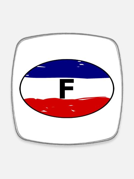 France Autocollants de voiture - Magnet carré - blanc