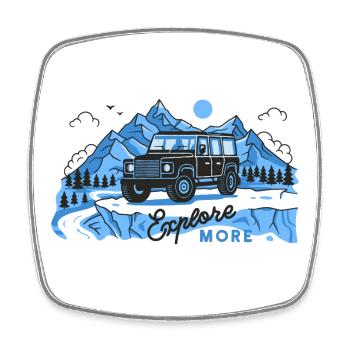 Defender explore more - Square fridge magnet - white - Front