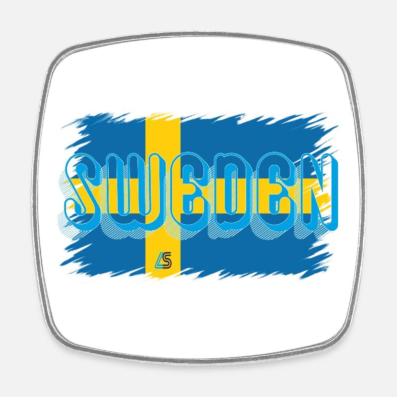 Sweden, Sweden - Square fridge magnet - white