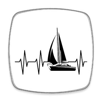 Puls Ekg herzschlag sailor sailing segeln Symbol - Viereckiger Kühlschrankmagnet - Weiß - Vorne